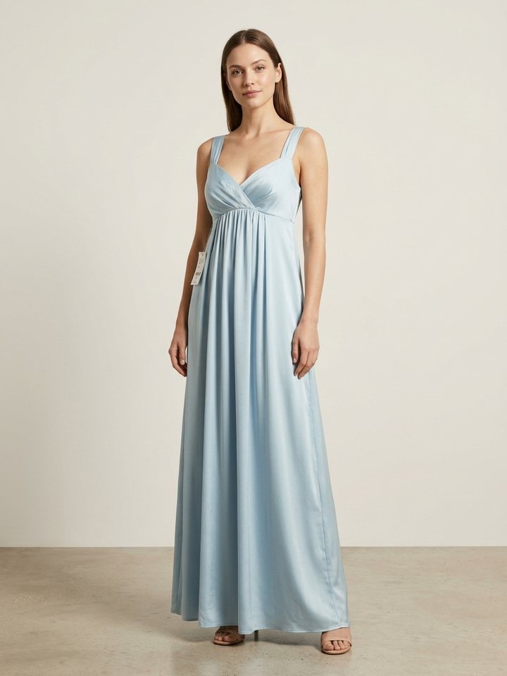 Vestido de gala largo celeste, nuevo con etiqueta
