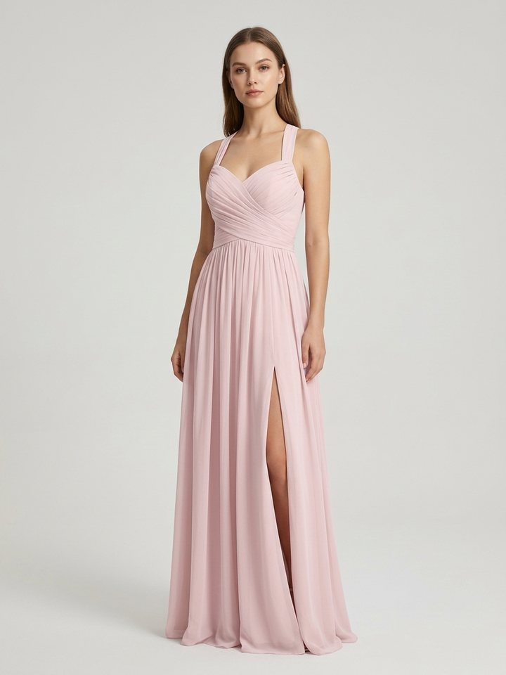 Vestido de gala largo rosa